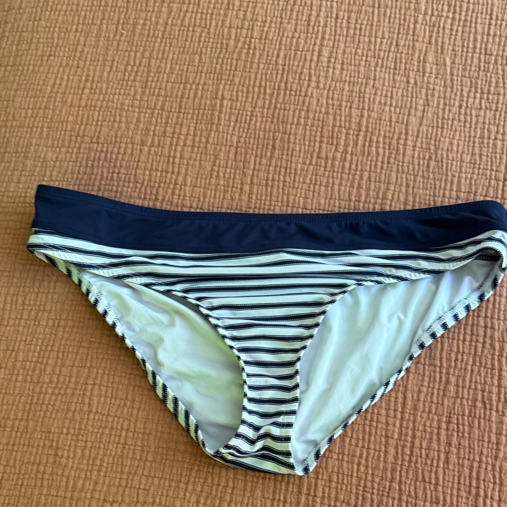 Carve Designs Navy and White Striped Bikini Bottoms